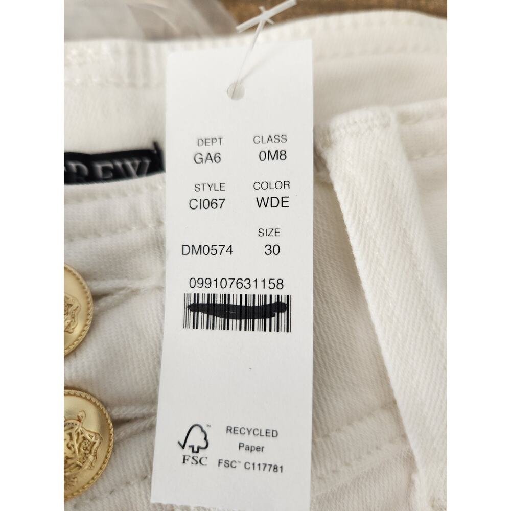 NWT J. Crew Stacked-Button Denim Short In White 30 - Picture 8 of 12